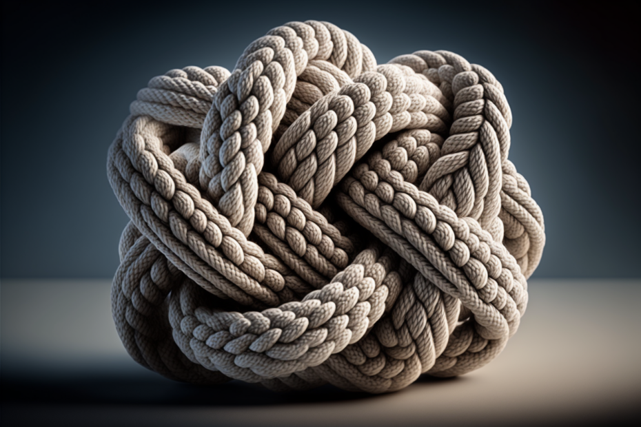 Rope in a complicated knot